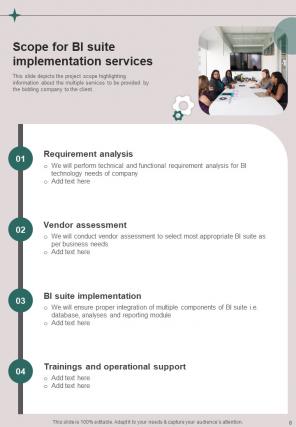 Proposal For BI Suite Implementation Report Sample Example Document Adaptable Good