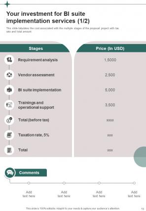 Proposal For BI Suite Implementation Report Sample Example Document Ideas Unique