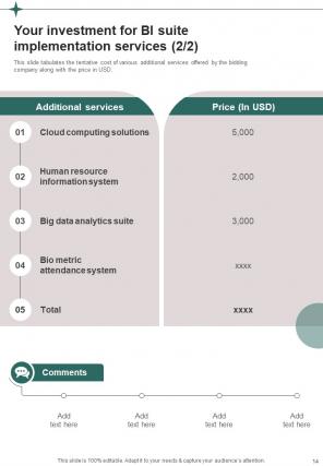 Proposal For BI Suite Implementation Report Sample Example Document Image Unique