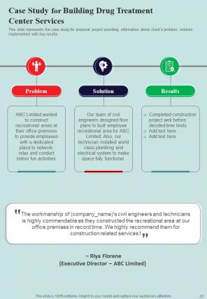 Proposal For Building Drug Treatment Center Report Sample Example Document Customizable Content Ready