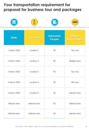 Proposal For Business Tour And Packages Report Sample Example Document