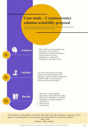 Proposal For Cryptocurrency Solution Scalability Report Sample Example Document