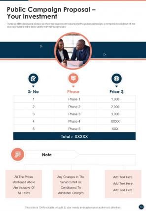 Public campaign proposal example document report doc pdf ppt