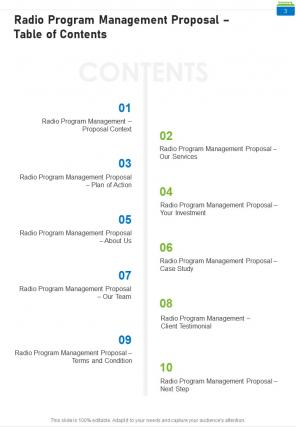 Radio program management proposal sample document report doc pdf ppt