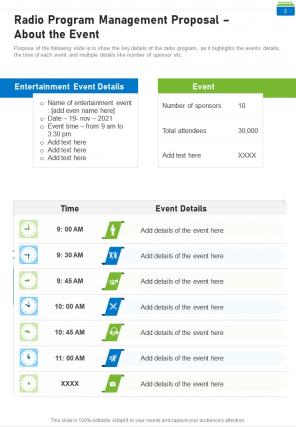 Radio program management proposal sample document report doc pdf ppt