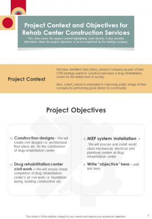 Rehab Center Construction Proposal Report Sample Example Document Visual Engaging