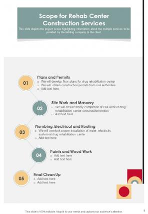 Rehab Center Construction Proposal Report Sample Example Document Analytical Engaging