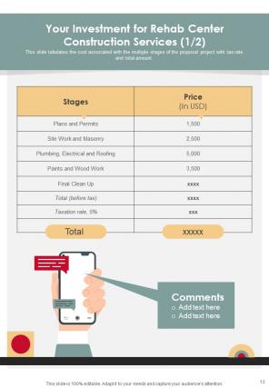 Rehab Center Construction Proposal Report Sample Example Document Captivating Engaging