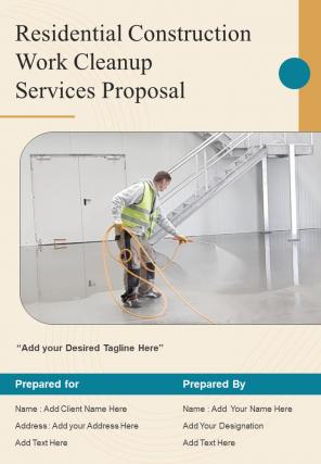 Residential Construction Work Cleanup Services Proposal Report Sample Example Document