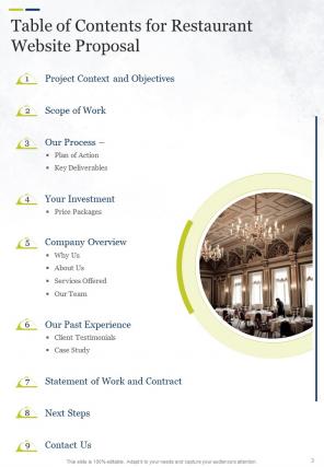 Restaurant website proposal example document report doc pdf ppt