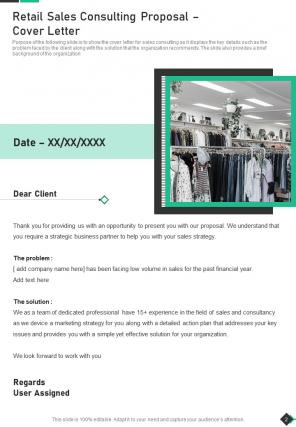 Retail sales consulting proposal sample document report doc pdf ppt