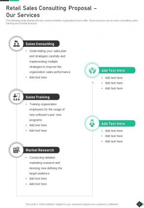 Retail sales consulting proposal sample document report doc pdf ppt