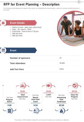 Rfp for event planning proposal sample document report doc pdf ppt