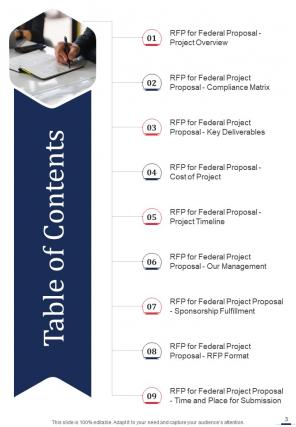 Rfp for federal project proposal sample document report doc pdf ppt