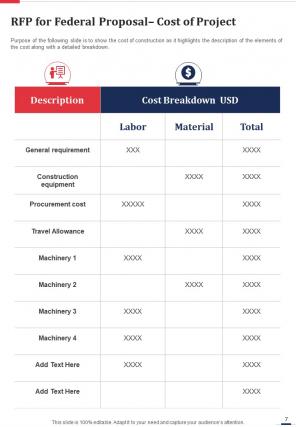 Rfp for federal project proposal sample document report doc pdf ppt