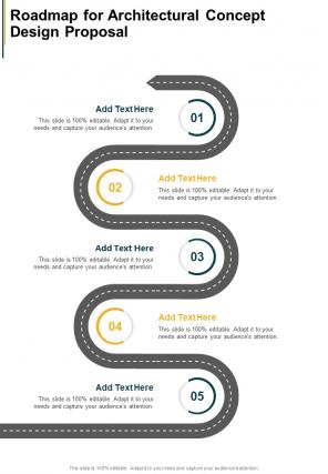 Roadmap For Architectural Concept Design Proposal One Pager Sample Example Document