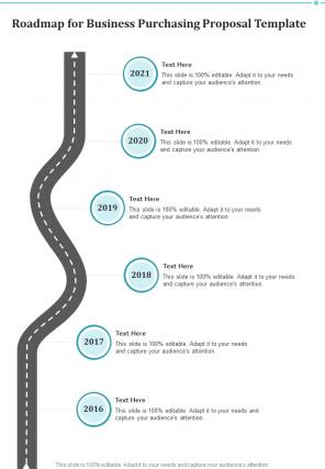 Roadmap For Business Purchasing Proposal Template One Pager Sample Example Document