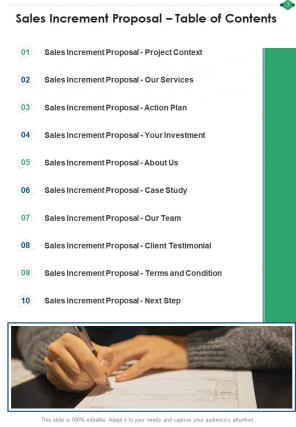 Sales increment proposal example document report doc pdf ppt