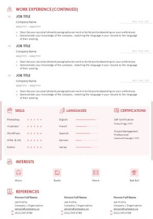 Sample resume template for web designer with profile summary