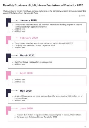 Semi annual progress report for firm in cosmetics industry pdf doc ppt document report template