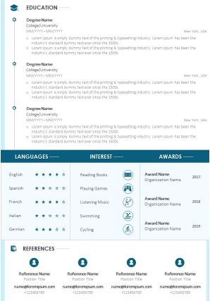 Professional cv summary statement template