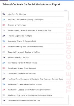 Social media annual report template pdf doc ppt document report template