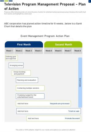 Television program management proposal sample document report doc pdf ppt