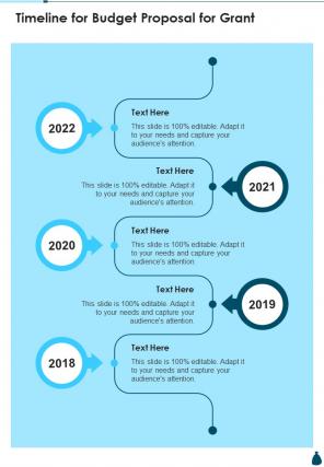 Timeline For Budget Proposal For Grant One Pager Sample Example Document