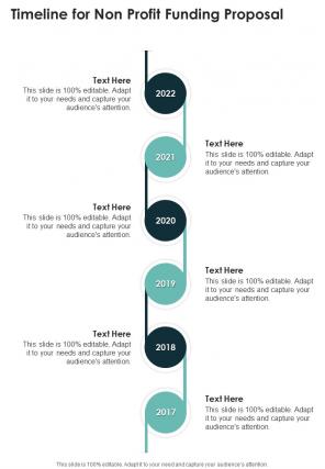 Timeline For Non Profit Funding Proposal One Pager Sample Example Document