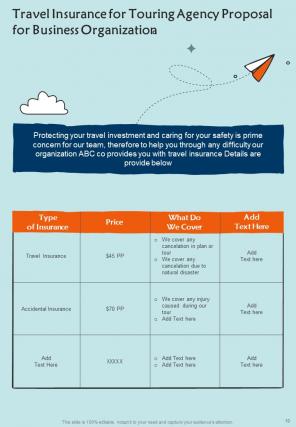 Touring Agency Proposal For Business Organization Report Sample Example Document