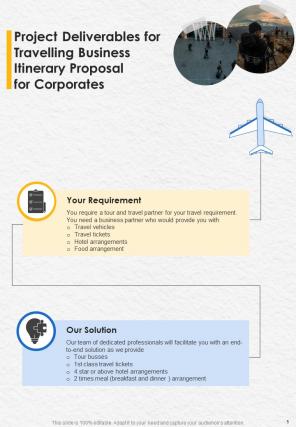 Travelling Business Itinerary Proposal For Corporates Report Sample Example Document