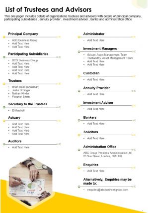 Trustees annual report pdf doc ppt document report template