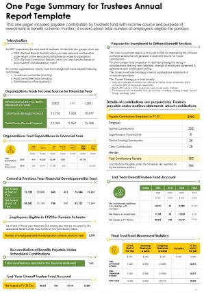 Trustees annual report pdf doc ppt document report template