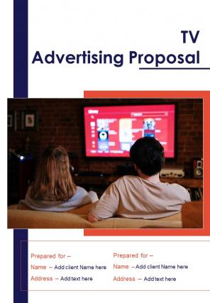 Tv advertising proposal sample document report doc pdf ppt