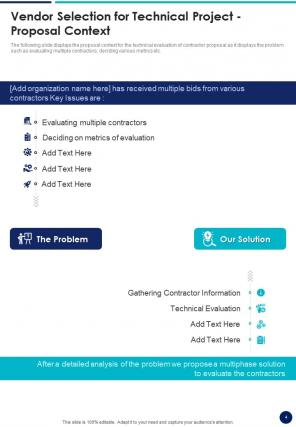 Vendor selection for technical project proposal example document report doc pdf ppt