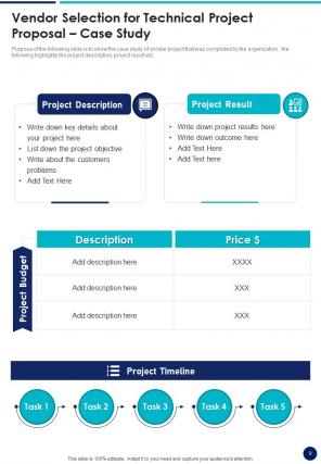 Vendor selection for technical project proposal example document report doc pdf ppt