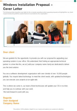 Windows installation proposal example document report doc pdf ppt