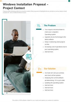 Windows installation proposal example document report doc pdf ppt