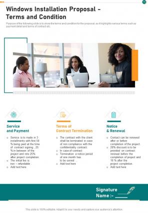 Windows installation proposal example document report doc pdf ppt