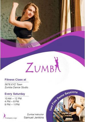 Zumba training two page brochure flyer template