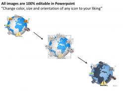 0115 3d globe with different travel icons and web world powerpoint template
