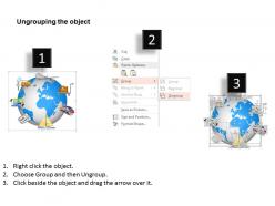 0115 3d globe with different travel icons and web world powerpoint template