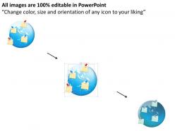 0115 3d globe with pin and tags for data representation powerpoint template