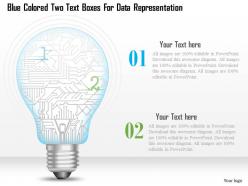 0115 blue colored two text boxes for data representation powerpoint template