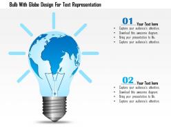 0115 bulb with globe design for text representation powerpoint template