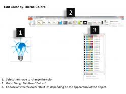 0115 bulb with globe design for text representation powerpoint template