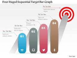 0115 four staged sequential target bar graph powerpoint template