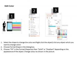 0115 four staged text boxes and mobile and 3d man powerpoint template