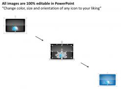 0115 globe connected with text designed on mobile screen powerpoint template