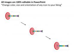 0115 red target board with seven staged arrow powerpoint template